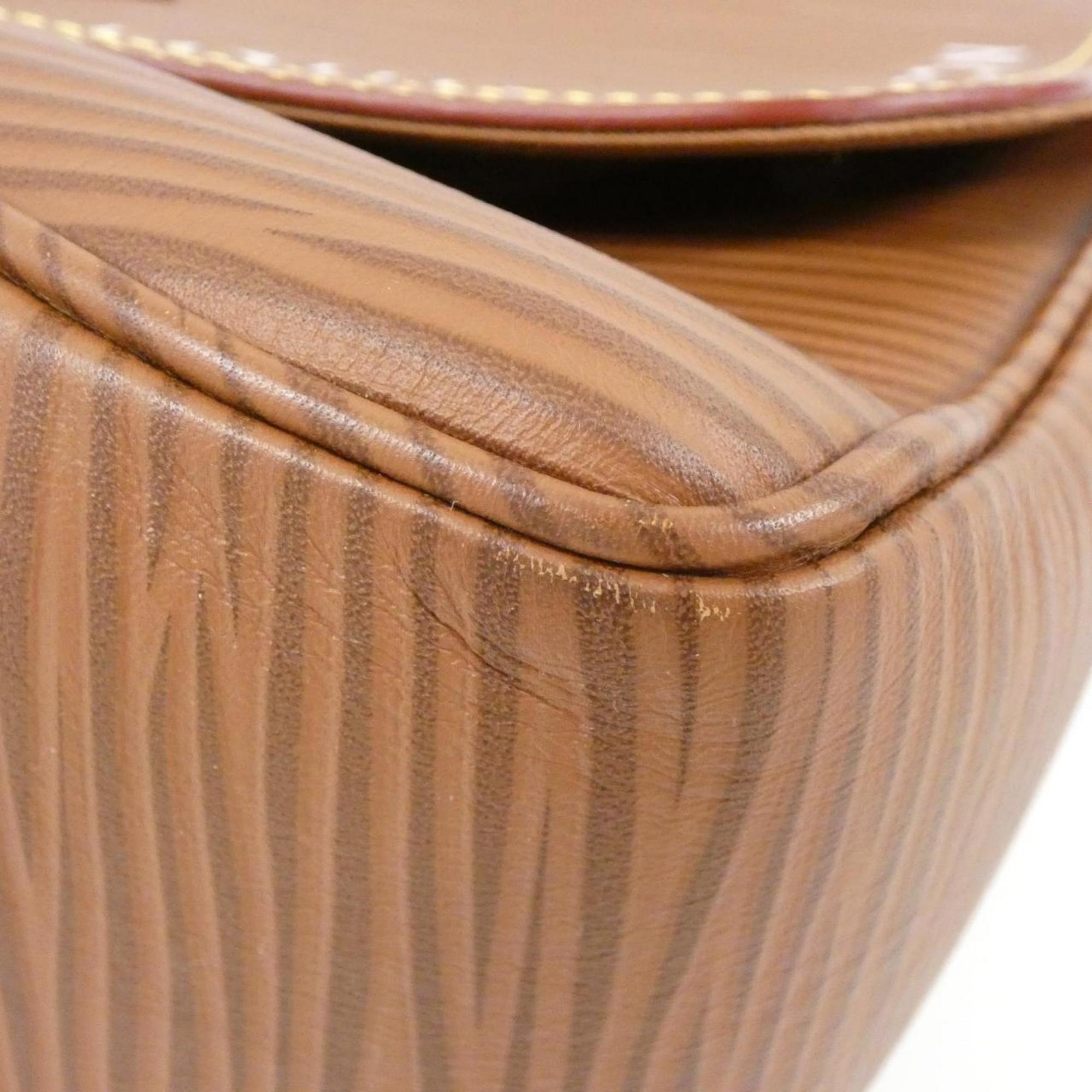 Louis Vuitton Beige Brown Cognac Leather Messenger Bag Shoulder Bag