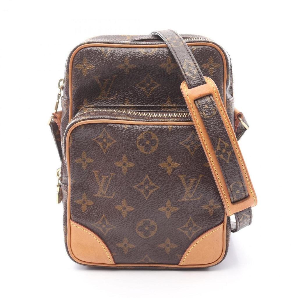 Louis Vuitton Brown Coated Canvas Leather Shoulder Bag