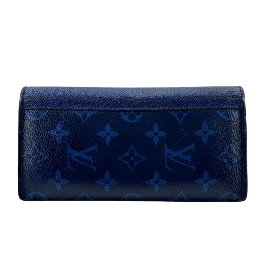 Louis Vuitton Blue Taigarama Leather Long Wallet
