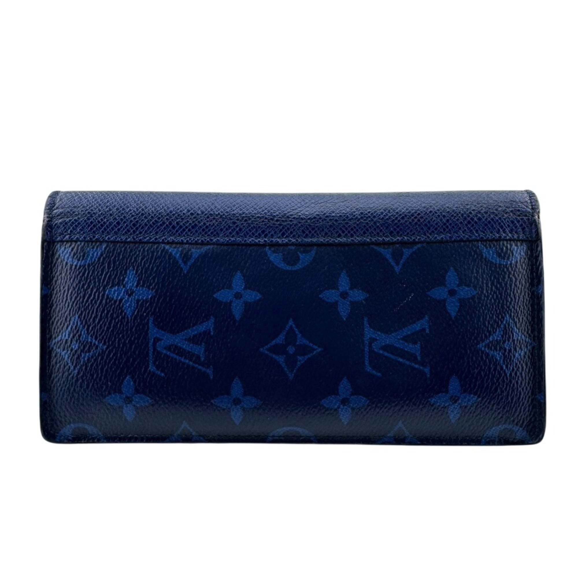 Louis Vuitton Blue Taigarama Leather Long Wallet
