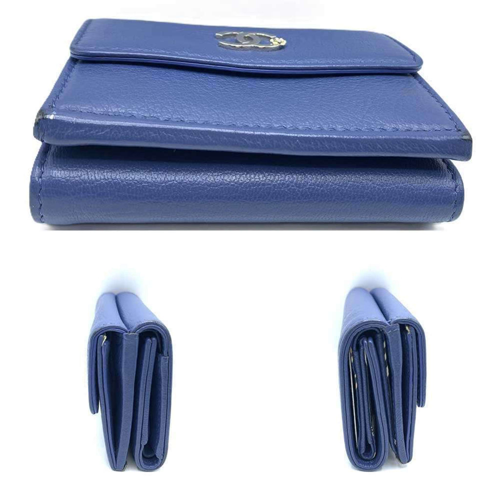 Chanel Navy Leather Wallet (Tri-Fold)