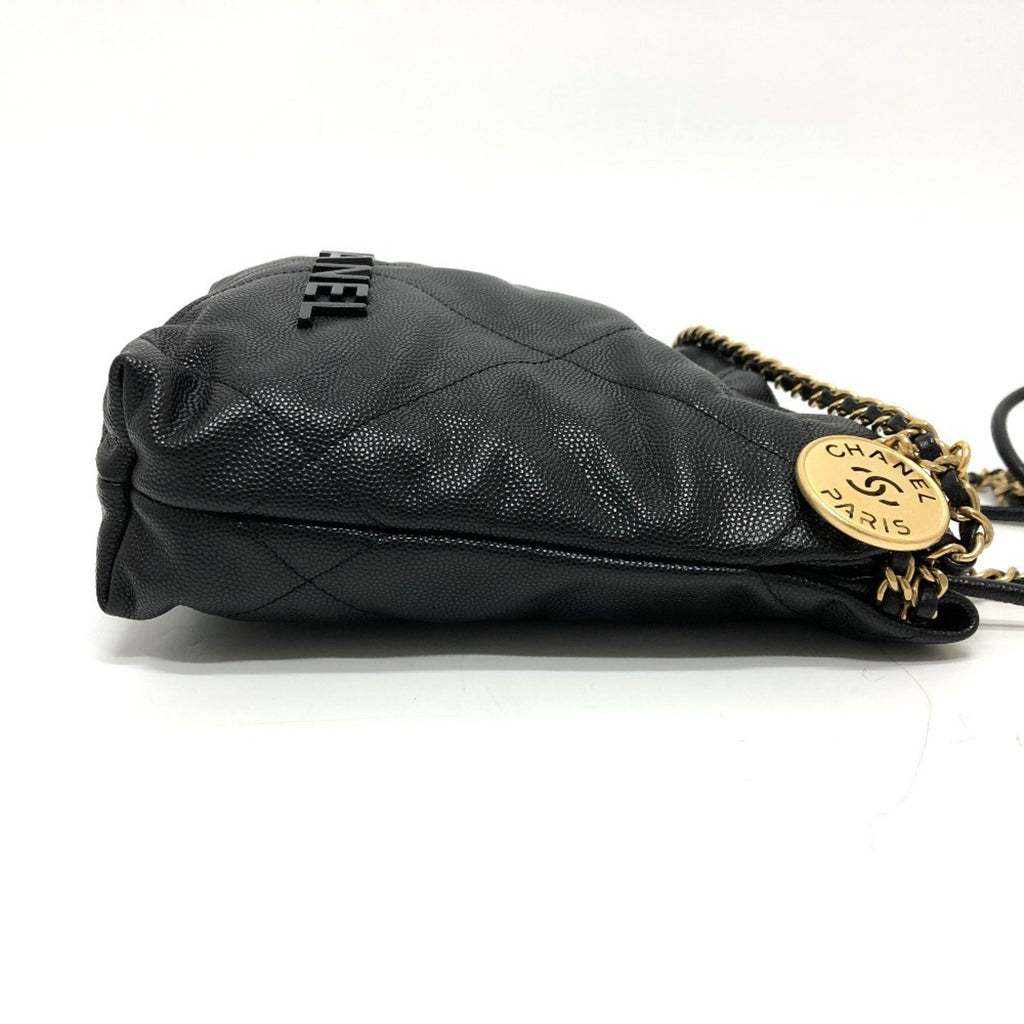 Chanel Black Grained Calfskin Shoulder Bag