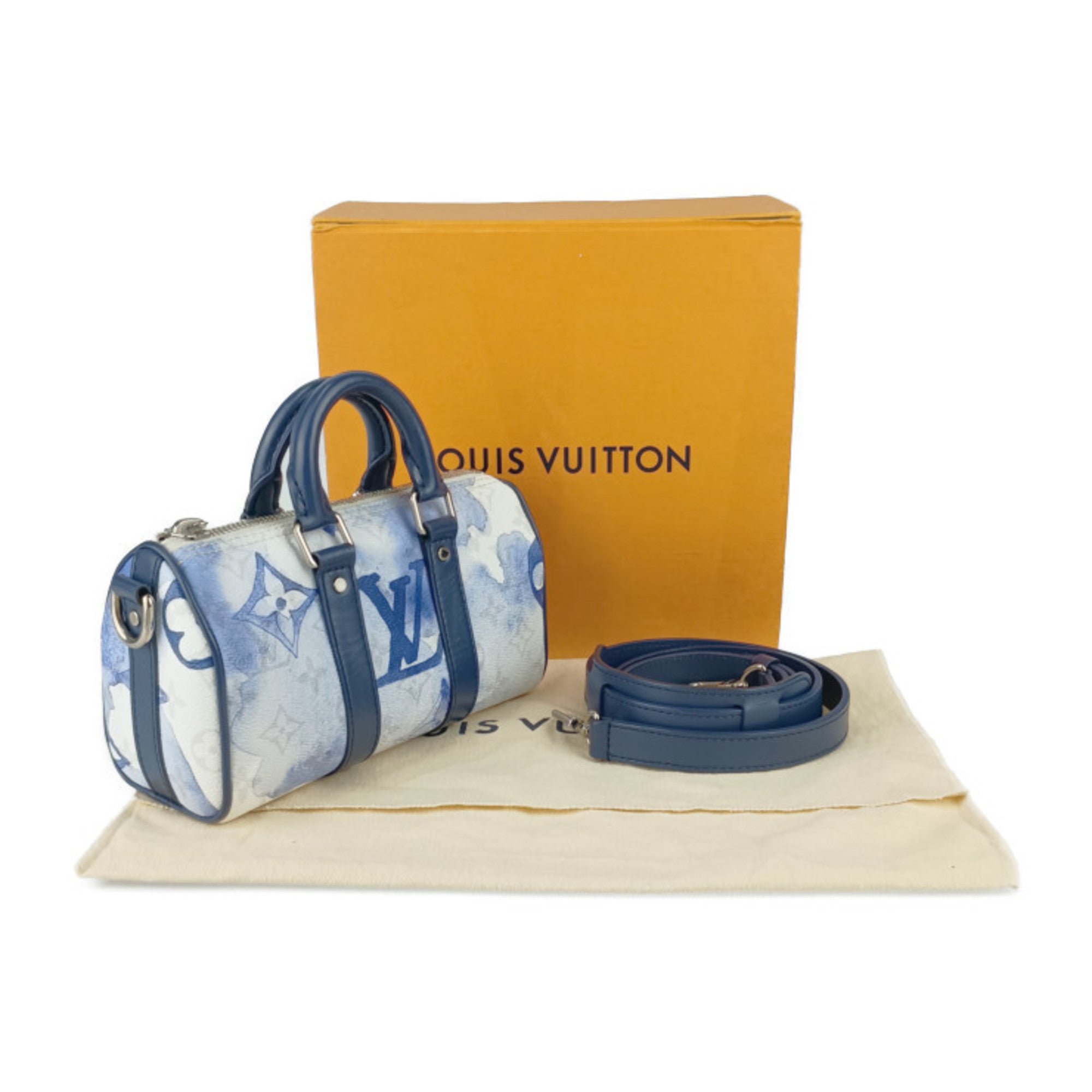 Louis Vuitton Blue Monogram White Monogram Handbag Shoulder Bag