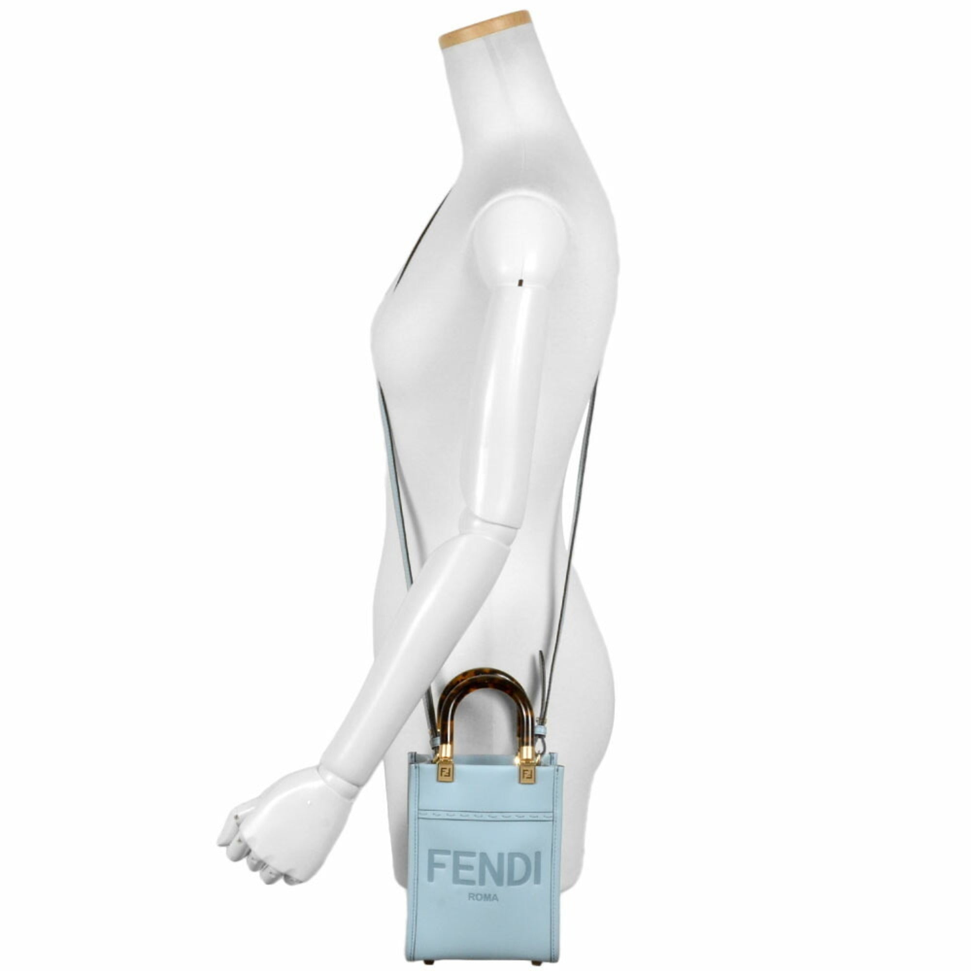 Fendi Blue Leather Handbag Shoulder Bag