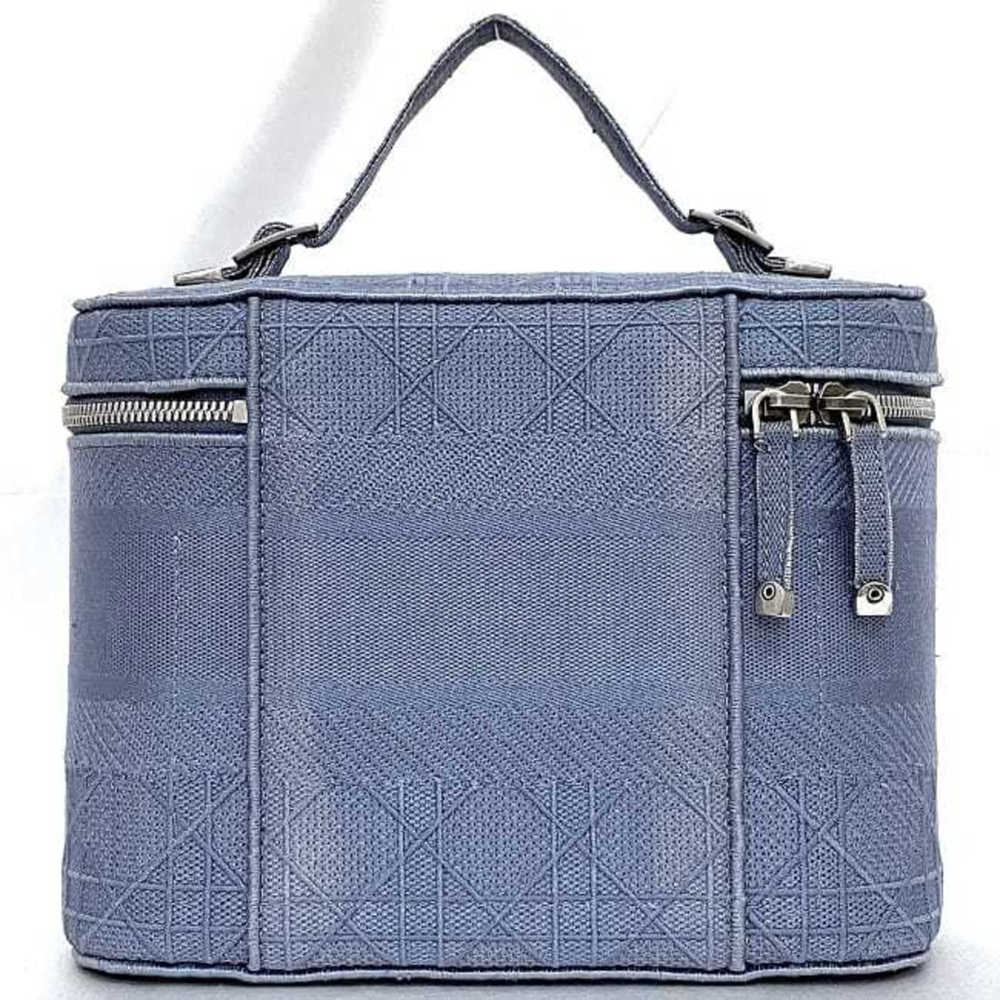 Christian Dior Light Blue Canvas Handbag Vanity Bag (Pre-Owned)