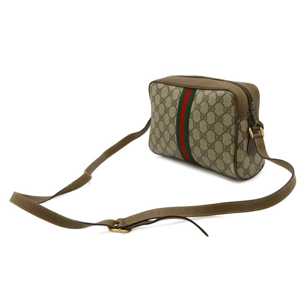 Gucci Beige Beige Brown Brown Green Red Color Gg Plus Pochette Shoulder Bag (Pre-Owned)