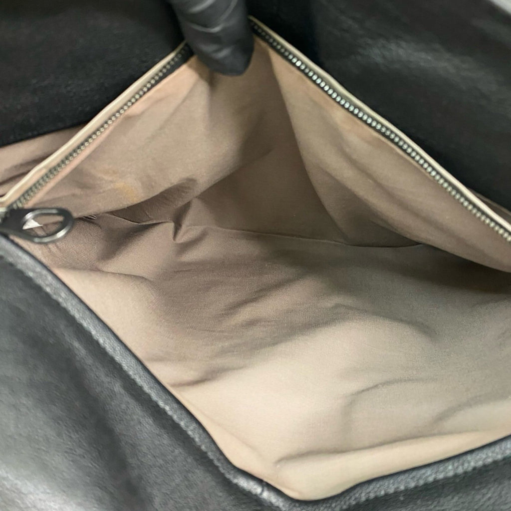 Bottega Veneta Black Leather Handbag Tote Bag