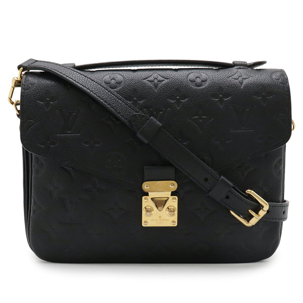 Louis Vuitton Black Noir Monogram Empreinte Leather Handbag Pochette