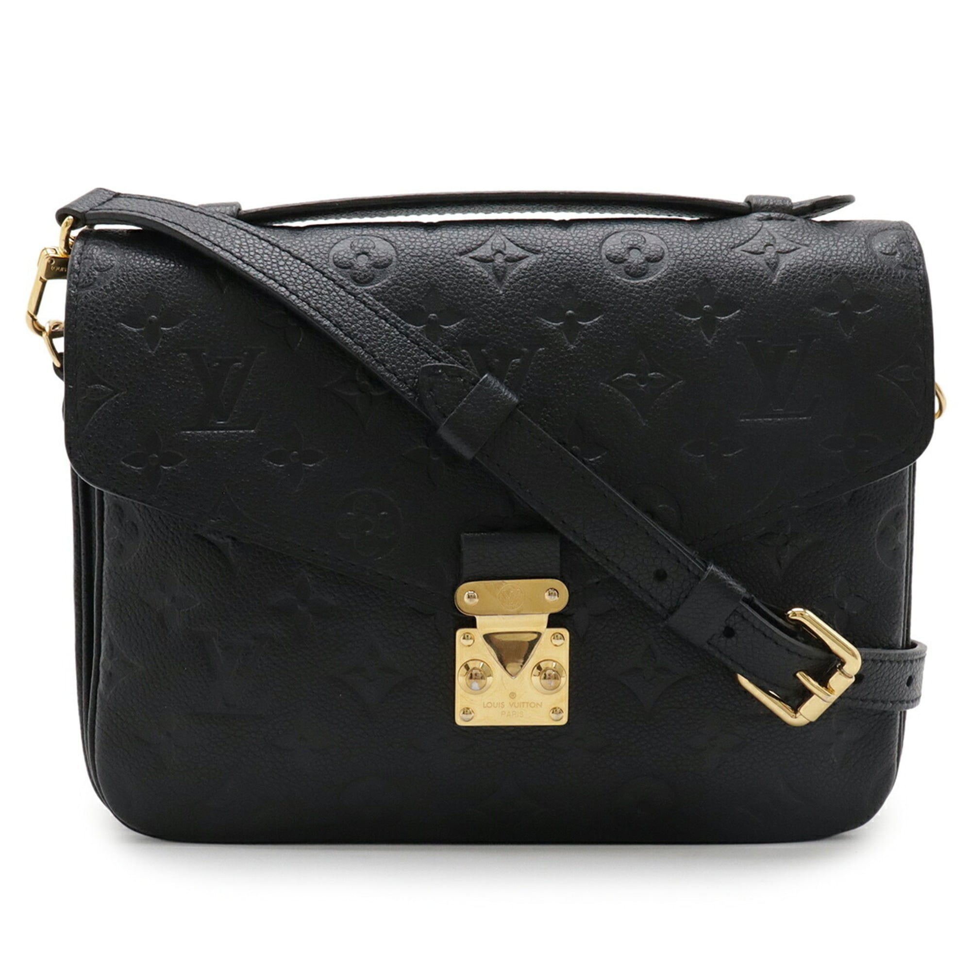 Louis Vuitton Black Noir Monogram Empreinte Leather Handbag Pochette
