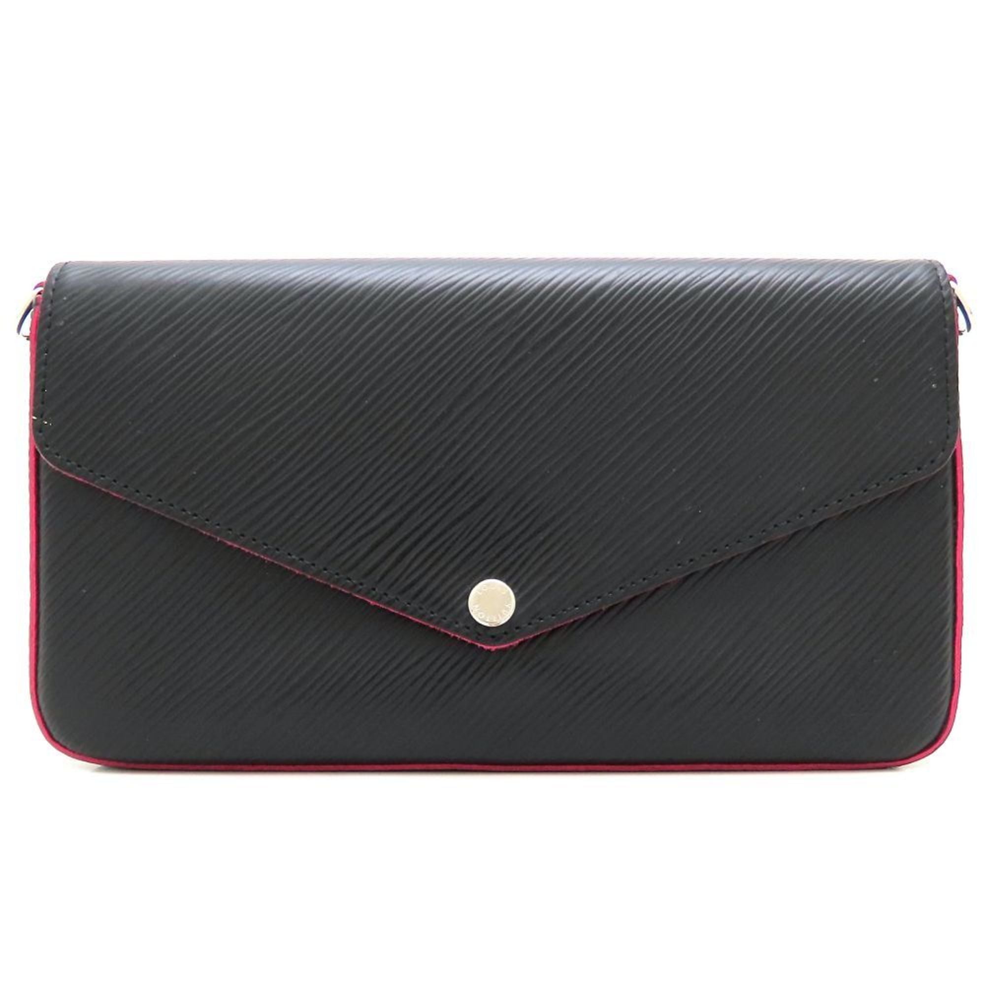 Louis Vuitton Hot Pink Noir Leather Pochette