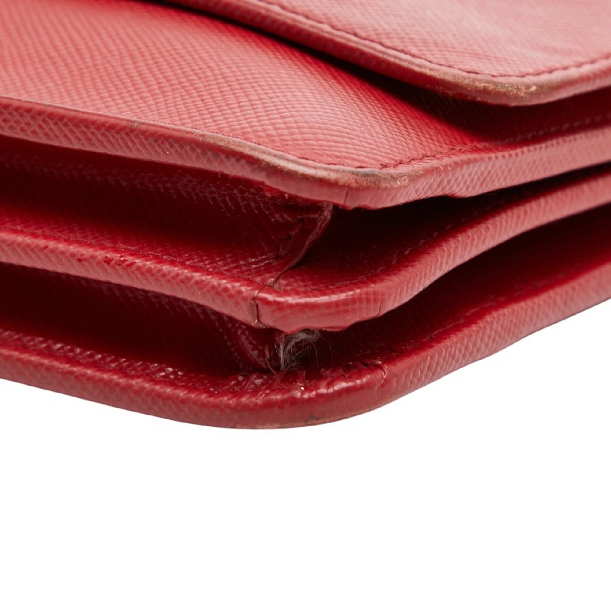 Prada Red Color Leather Shoulder Bag