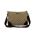 Gucci Brown Canvas Leather Pochette Shoulder Bag (Pre-Owned)