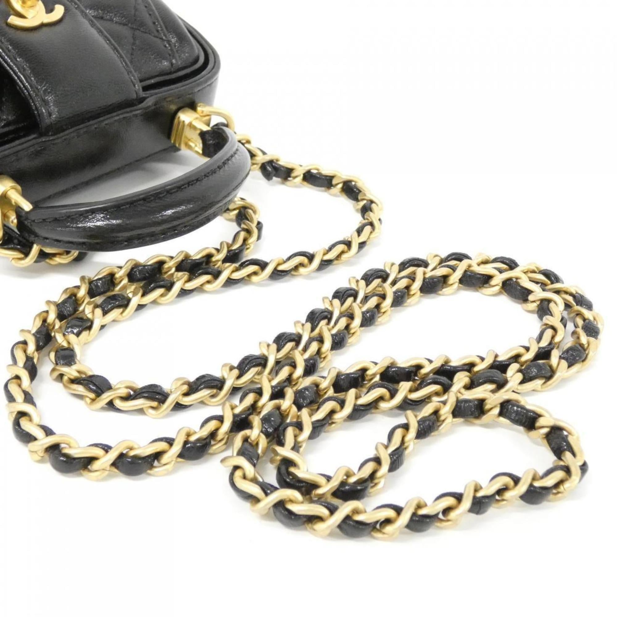 Chanel Black Leather Shoulder Bag