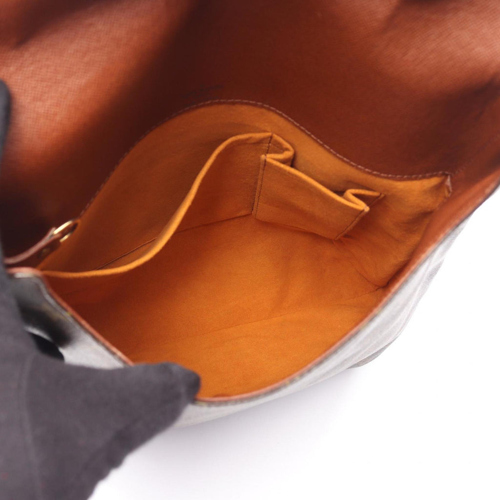 Louis Vuitton Brown Coated Canvas Leather Handbag Shoulder Bag