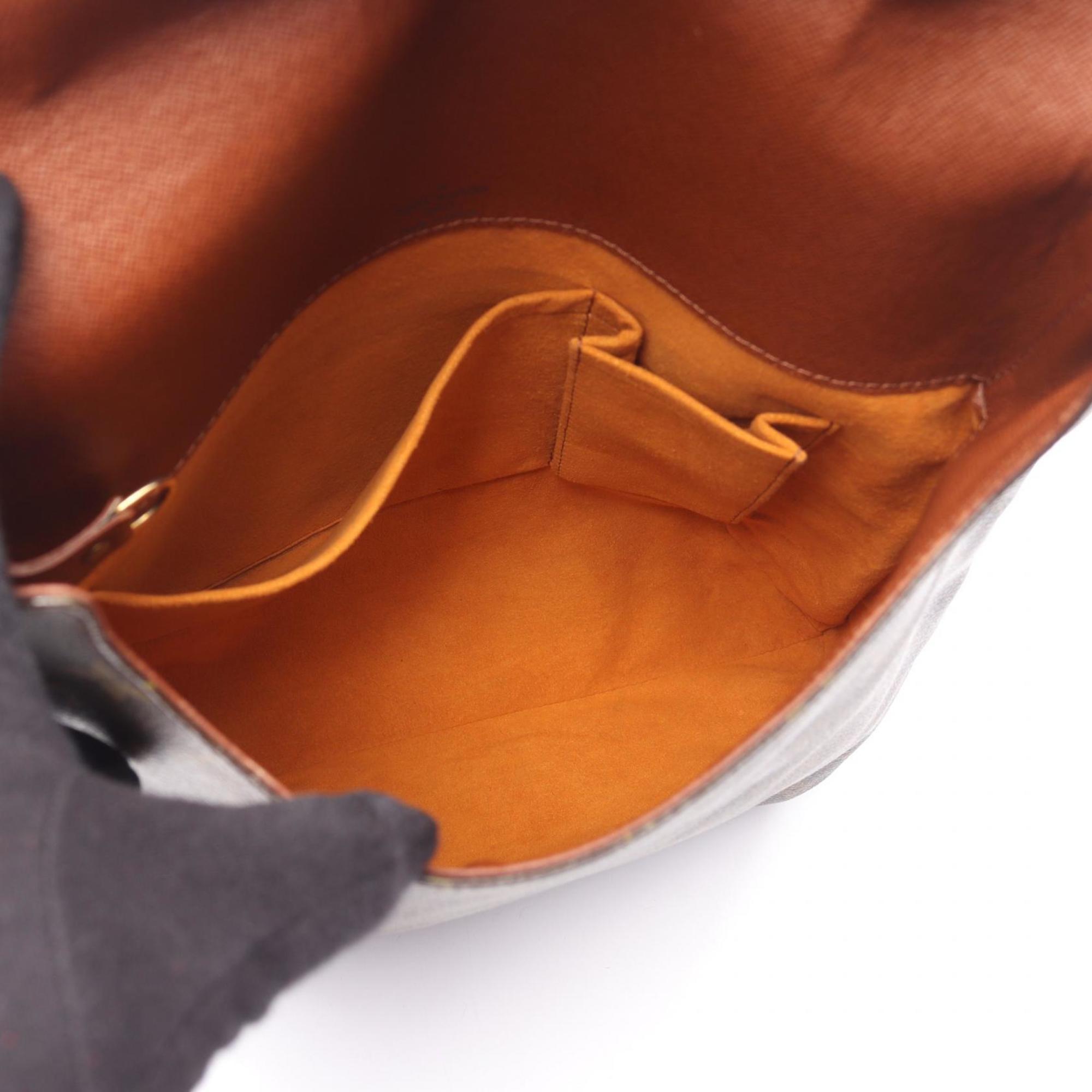 Louis Vuitton Brown Coated Canvas Leather Handbag Shoulder Bag