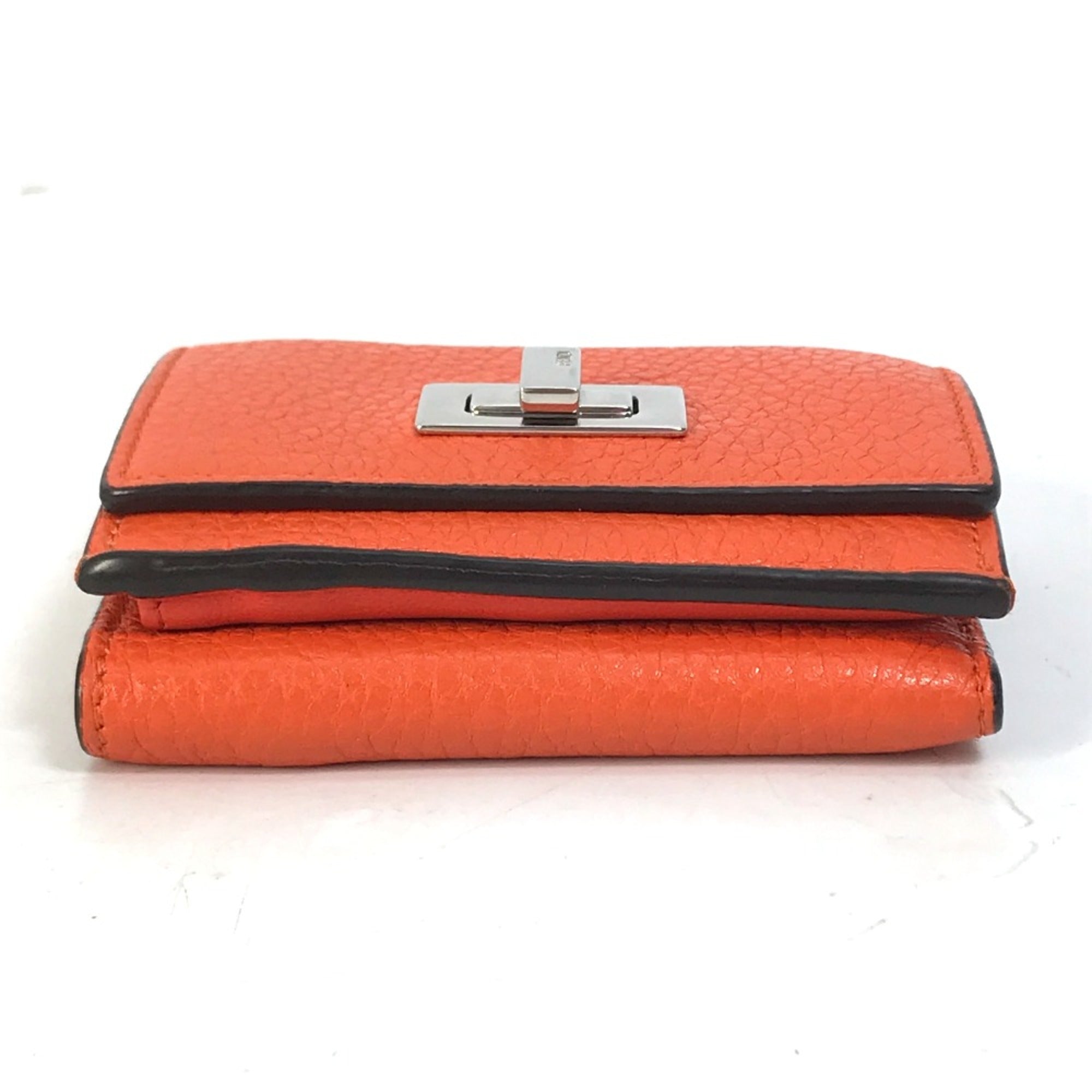Fendi Orange Leather Wallet (Tri-Fold)