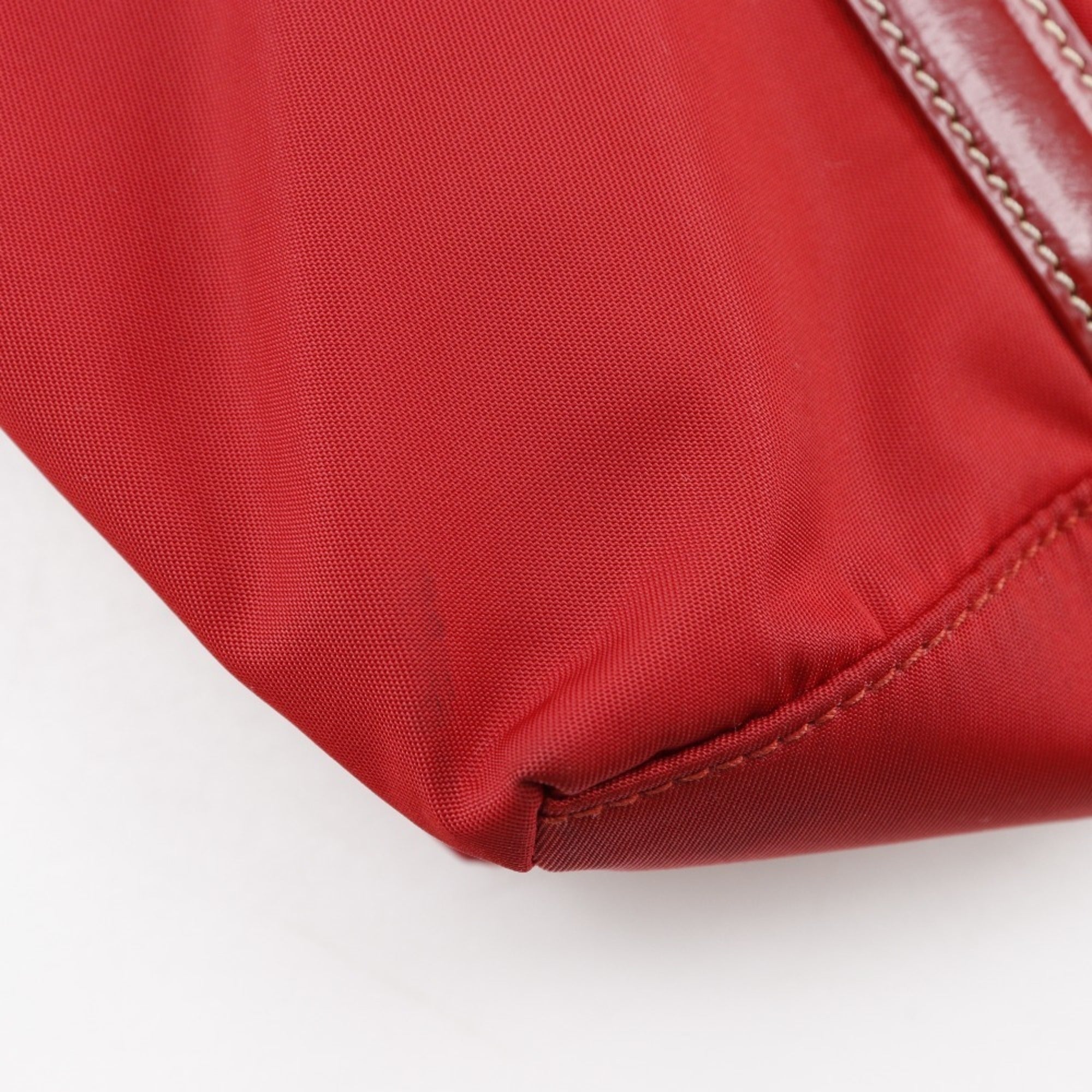 Prada Red Color Nylon Handbag