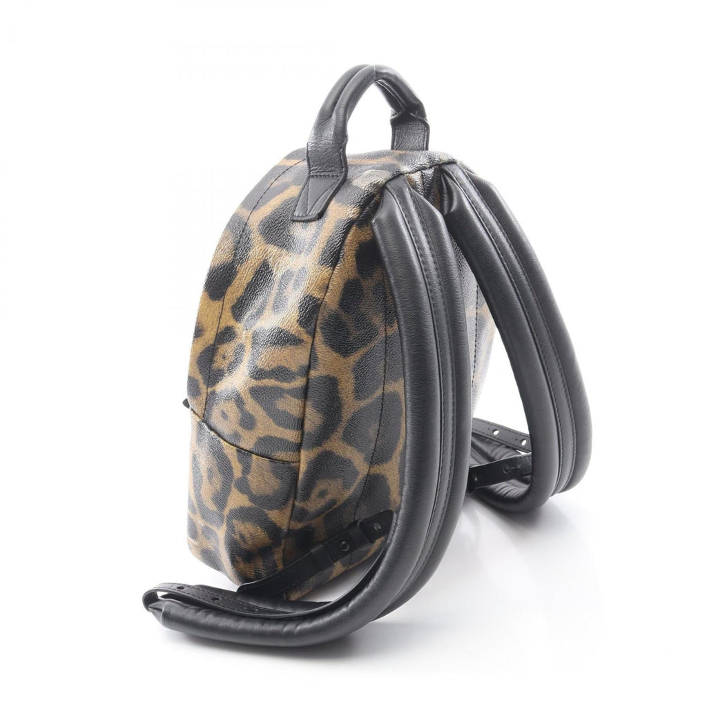 Louis Vuitton Black Brown Coated Canvas Leather Backpack Handbag