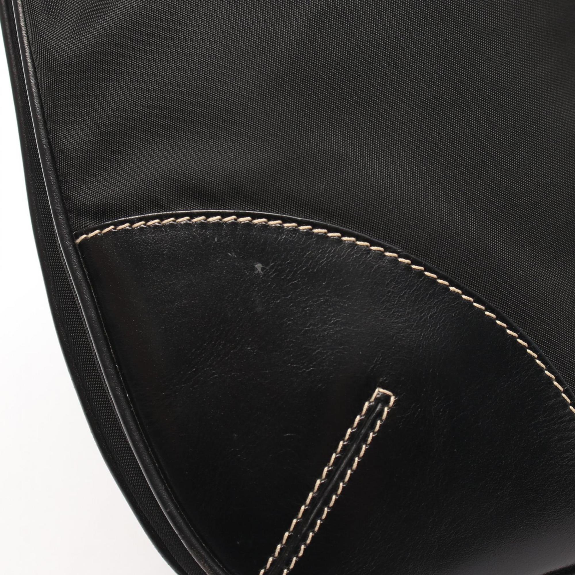 Prada Black Nylon Leather Shoulder Bag