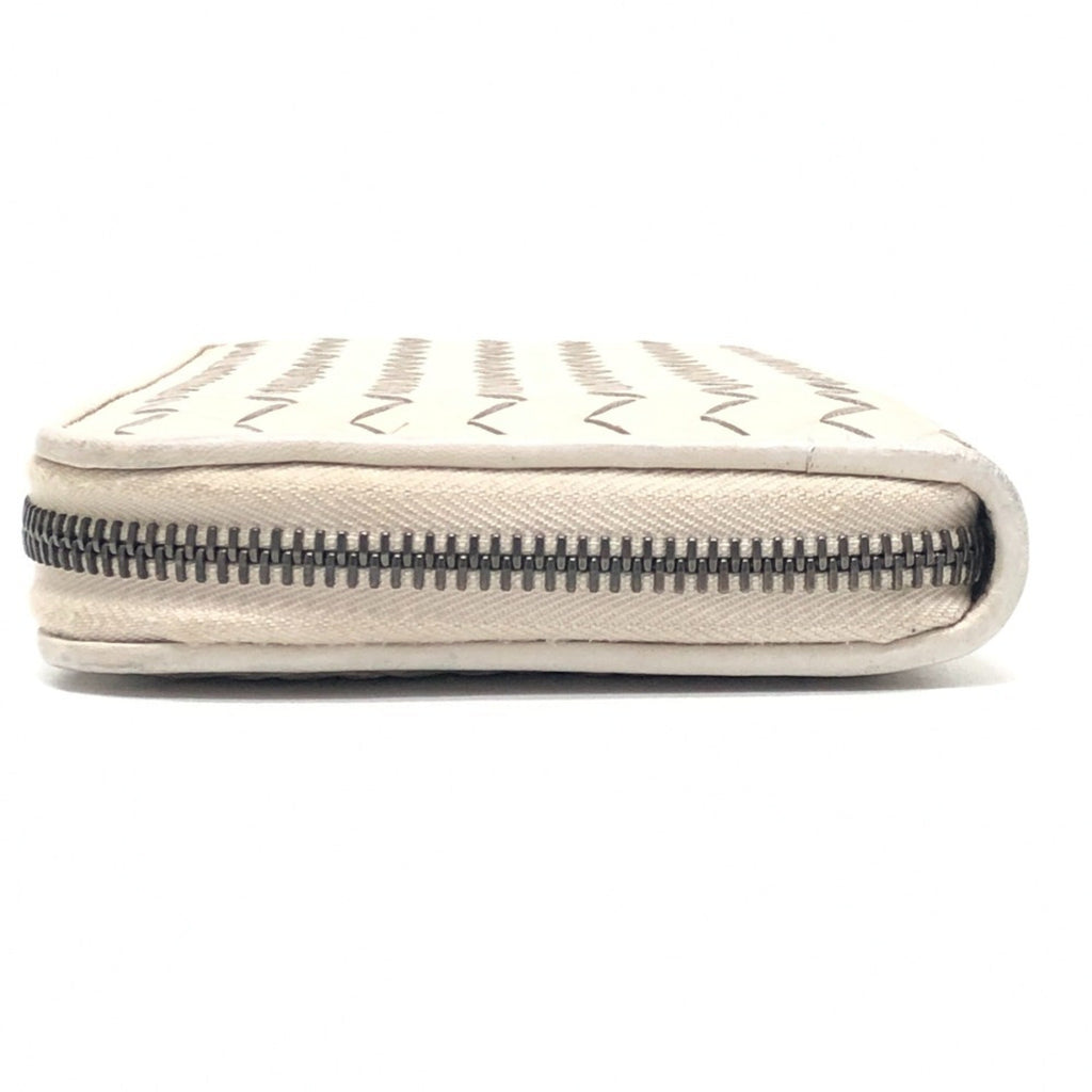 Bottega Veneta White Intrecciato Long Wallet (Bi-Fold)