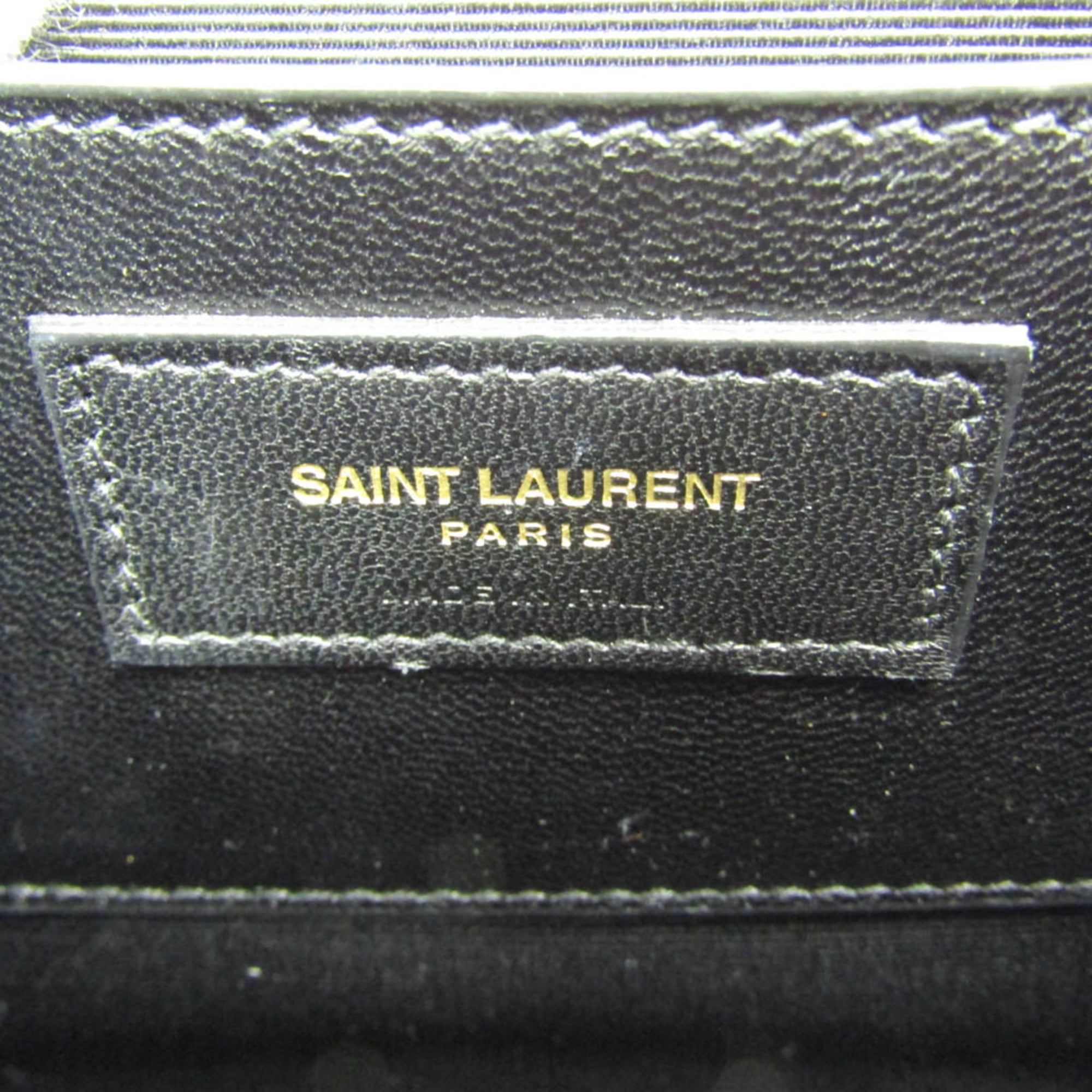 Saint Laurent Classic Monogram Crossbody Bag Calfskin Gold Leather Shoulder Bag Bag (Pre-Owned)
