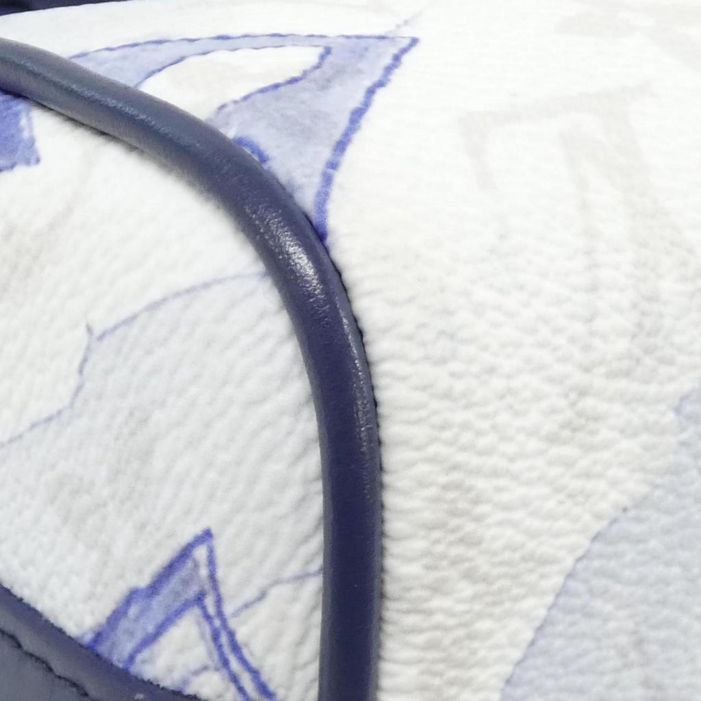 Louis Vuitton Blue Coated Canvas Boston Bag
