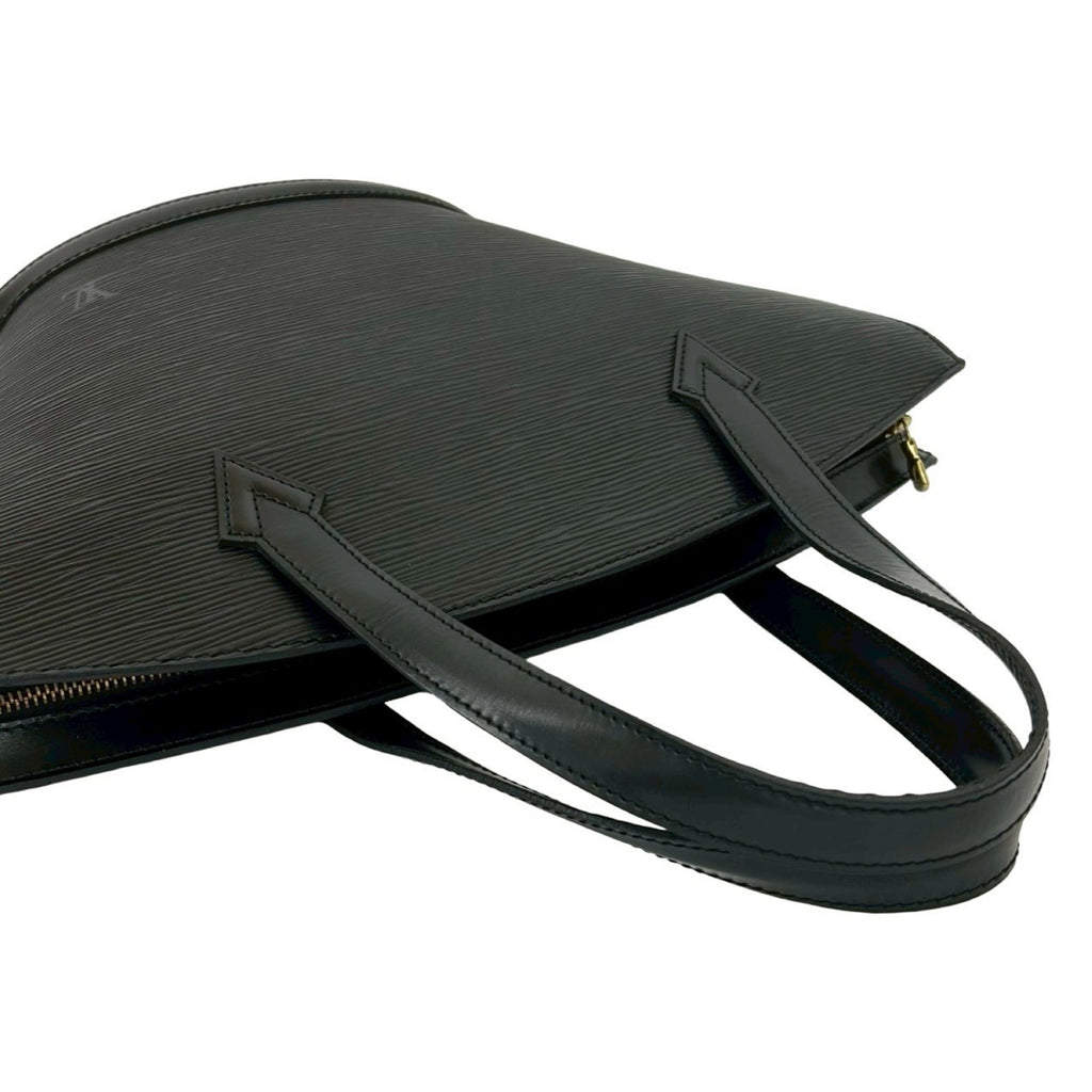Louis Vuitton Black Leather Handbag Tote Bag