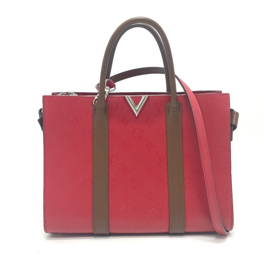Louis Vuitton Red Color Leather Tote Bag