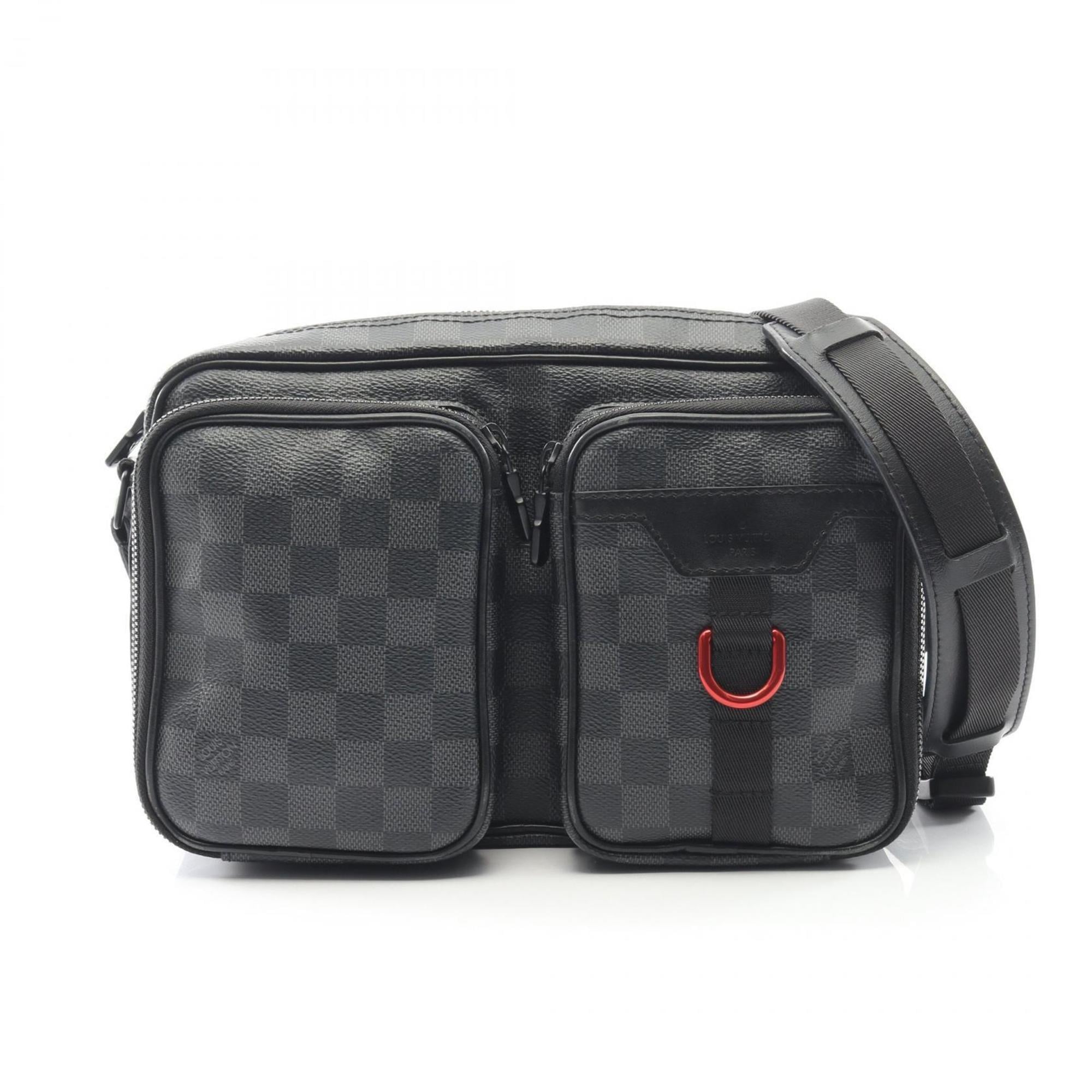 Louis Vuitton Gray Damier Graphite Leather Shoulder Bag