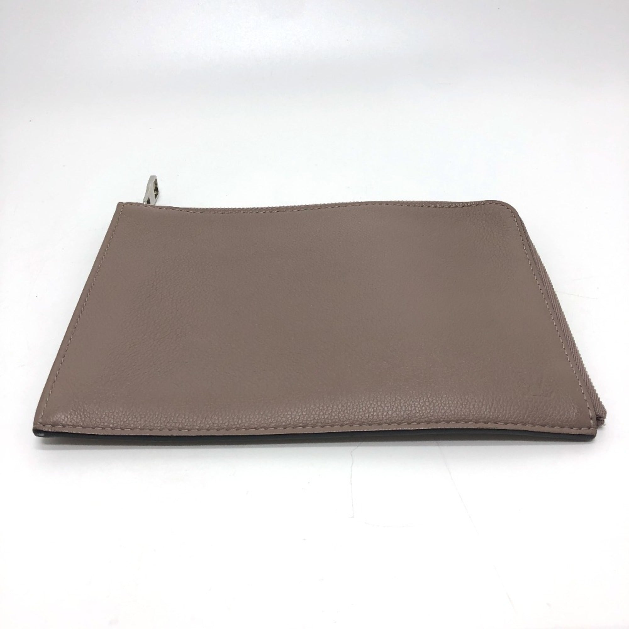 Louis Vuitton Beige Taupe Leather Clutch Bag Pochette