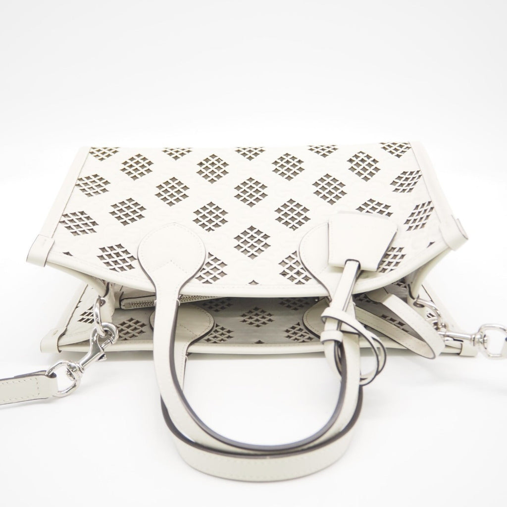 Gucci White Leather Handbag Pouch Tote Bag (Pre-Owned)