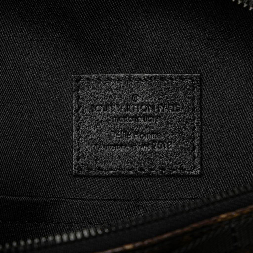 Louis Vuitton Black Brown Vinyl Leather Shoulder Bag