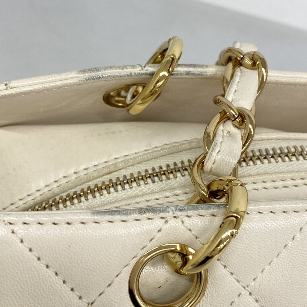 Chanel Ivory Leather Tote Bag