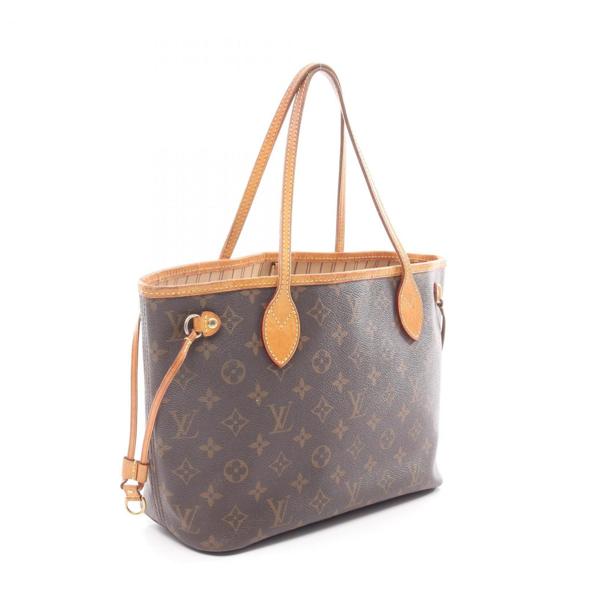 Louis Vuitton Brown Monogram Coated Canvas Leather Handbag Tote Bag