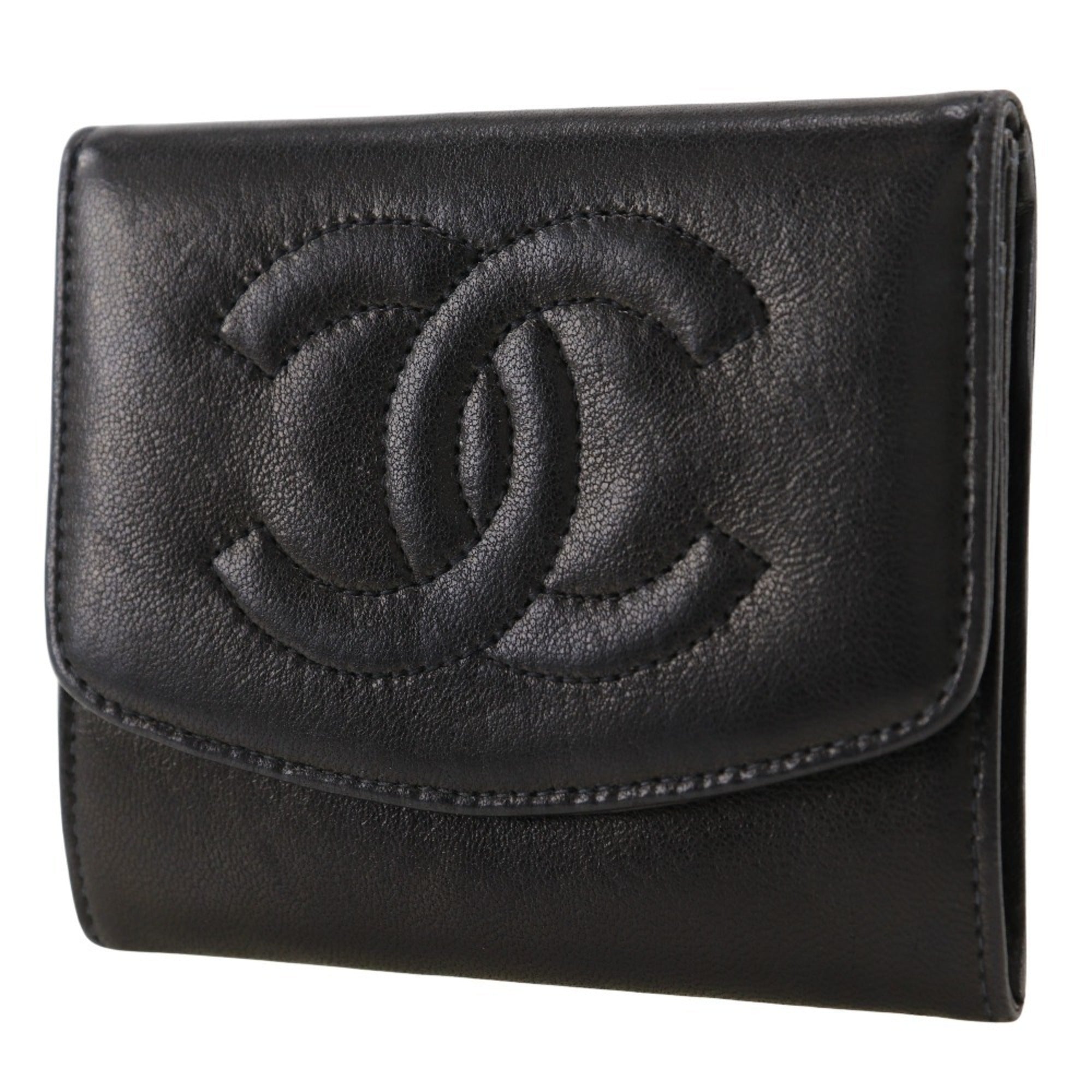 Chanel Black Leather Coin Purse/Coin Case