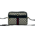 Gucci Navy Red Color Pvc Leather Pochette Shoulder Bag (Pre-Owned)