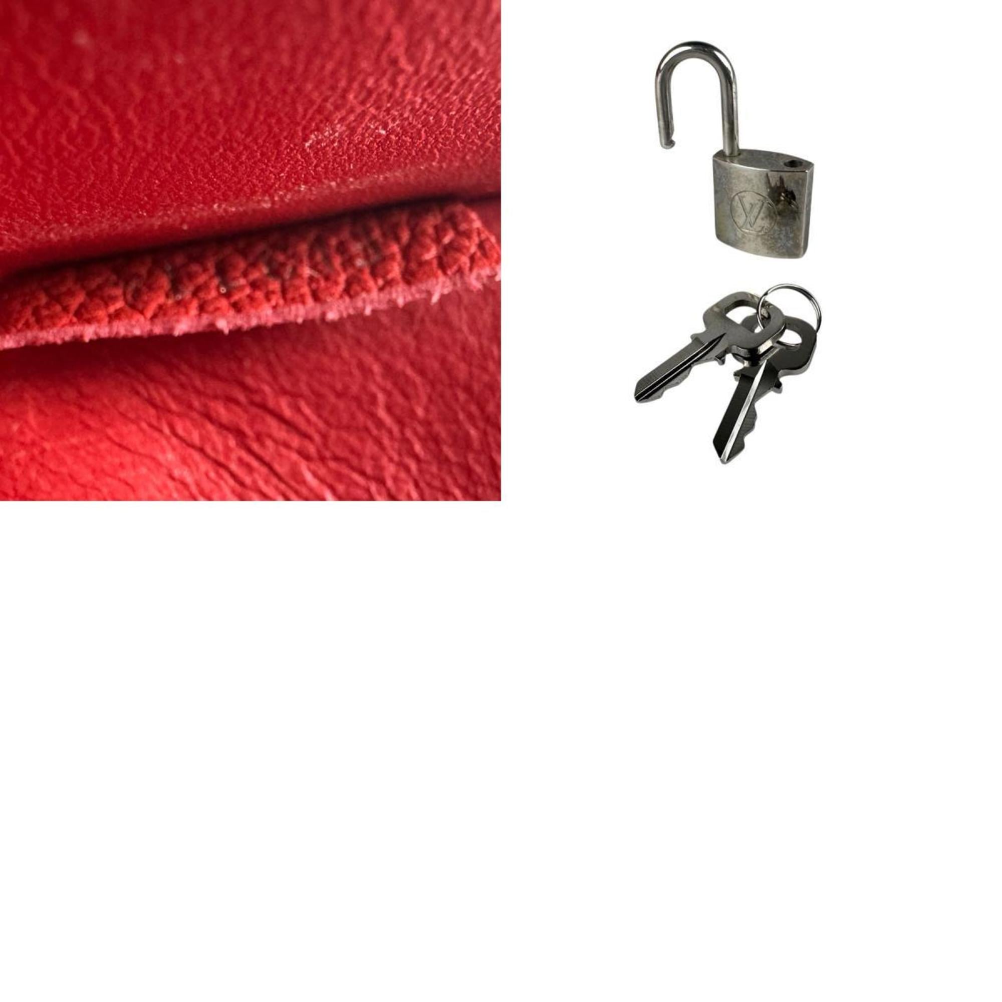 Louis Vuitton Red Color Leather Handbag Shoulder Bag