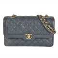 Chanel Blue Grained Calfskin Shoulder Bag