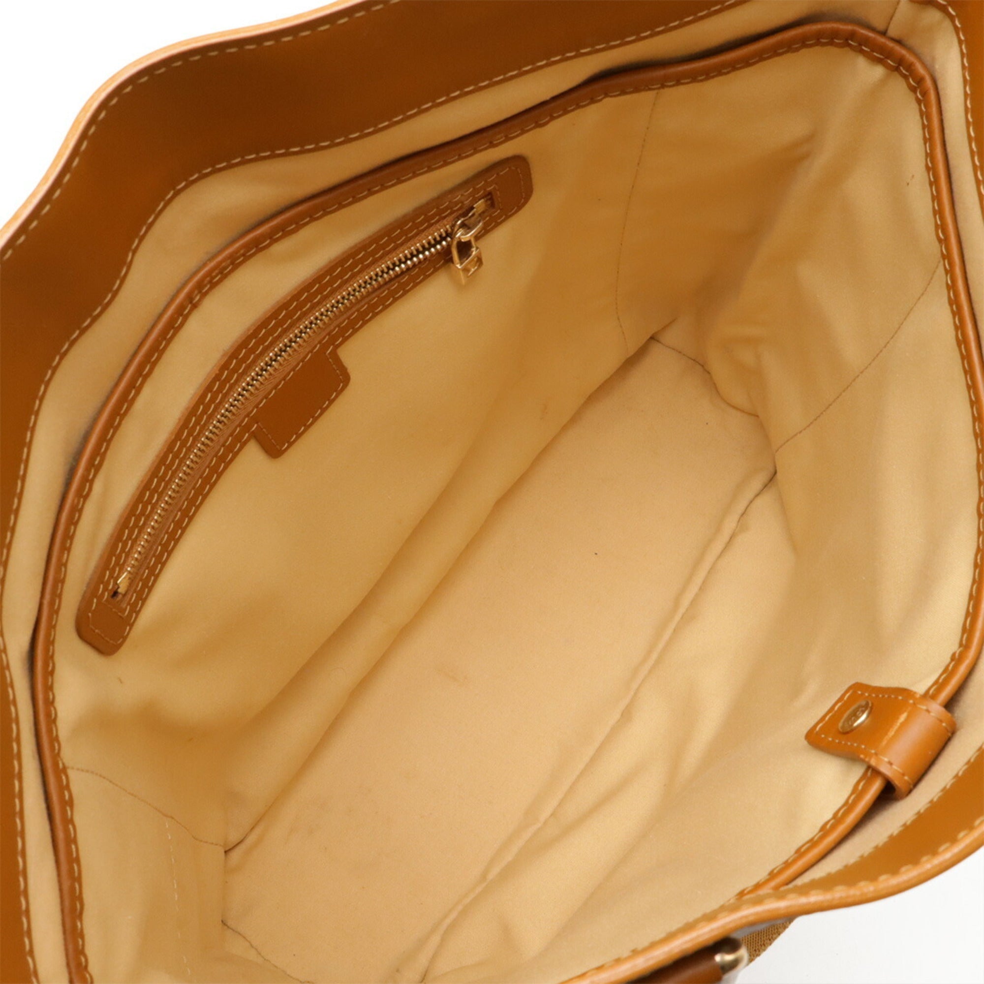 Louis Vuitton Beige Canvas Leather Shoulder Bag Tote Bag