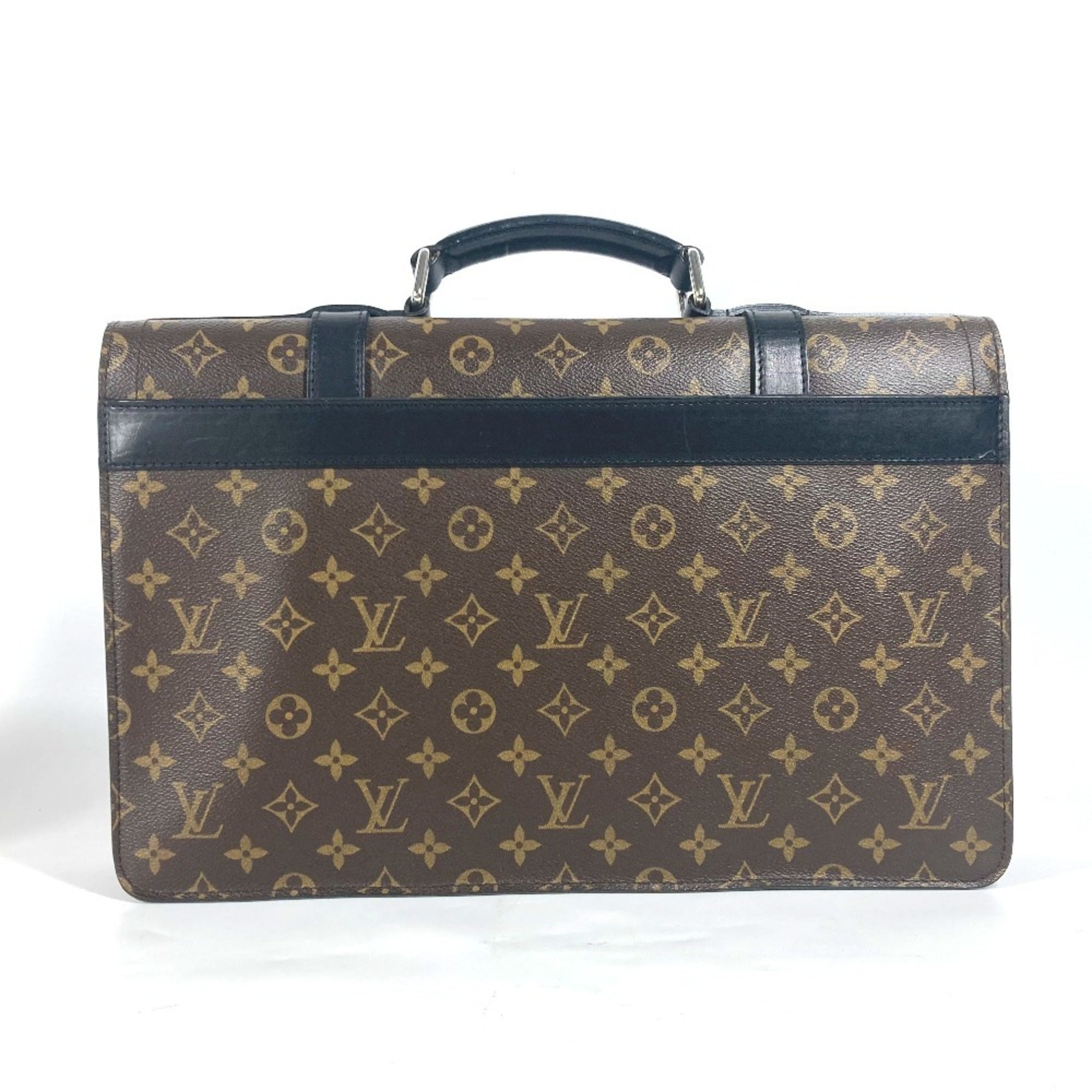 Louis Vuitton Black Brown Monogram Monogram Briefcase Handbag Tote Bag