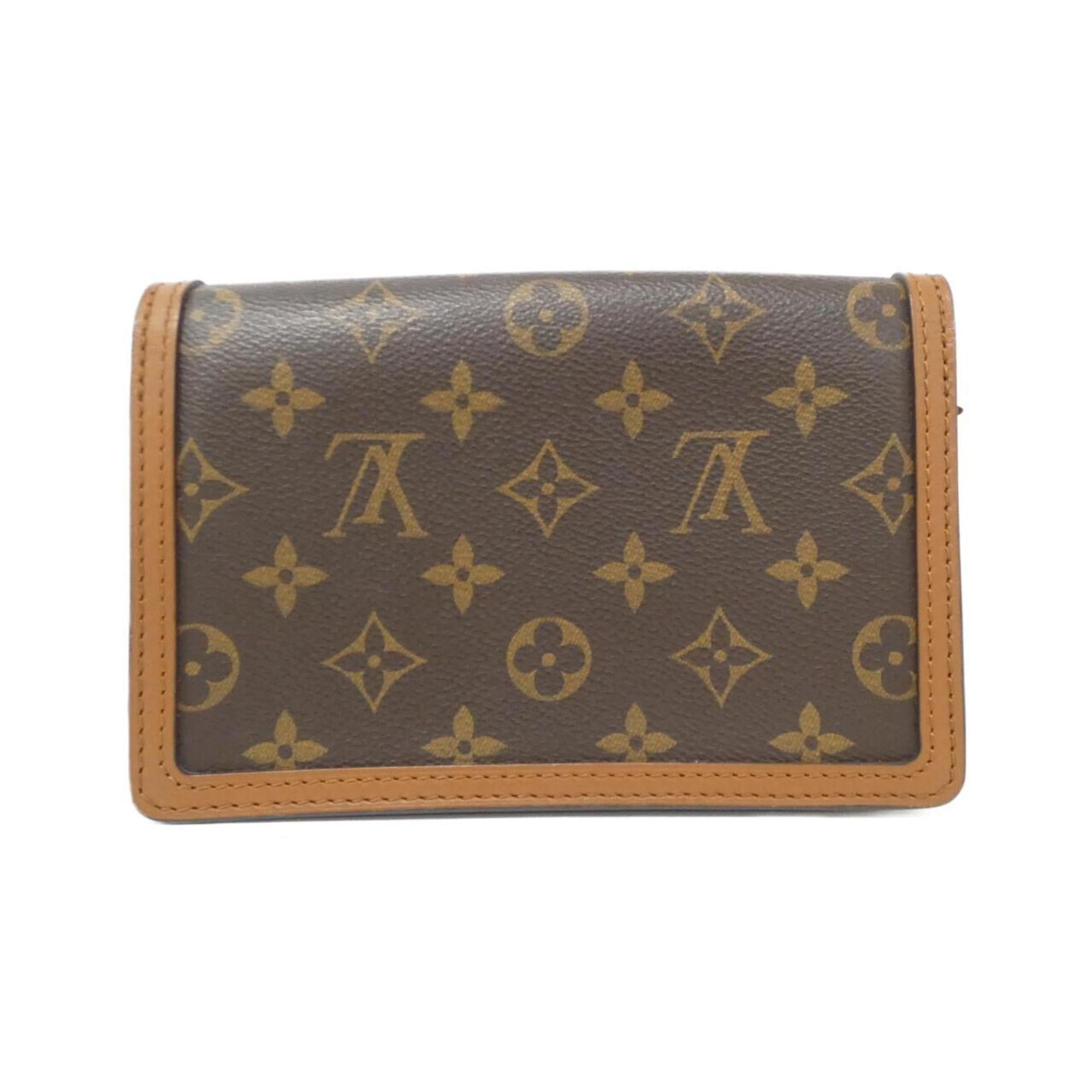 Louis Vuitton Marron Coated Canvas Chain/Shoulder Wallet