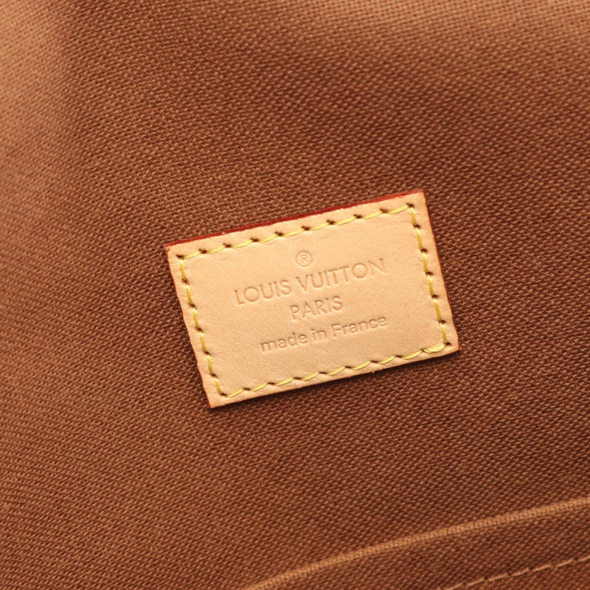 Louis Vuitton Brown Coated Canvas Monogram Leather Handbag Shoulder Bag