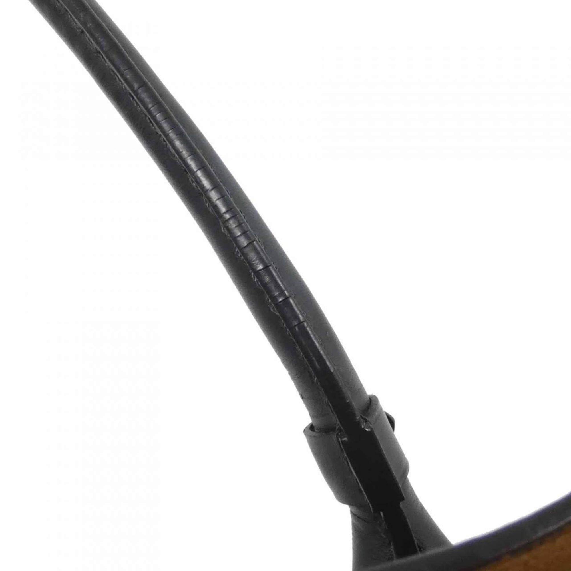 Louis Vuitton Black Leather Coated Canvas Handbag