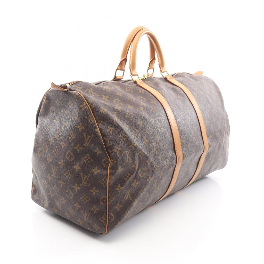 Louis Vuitton Brown Monogram Coated Canvas Leather Boston Bag