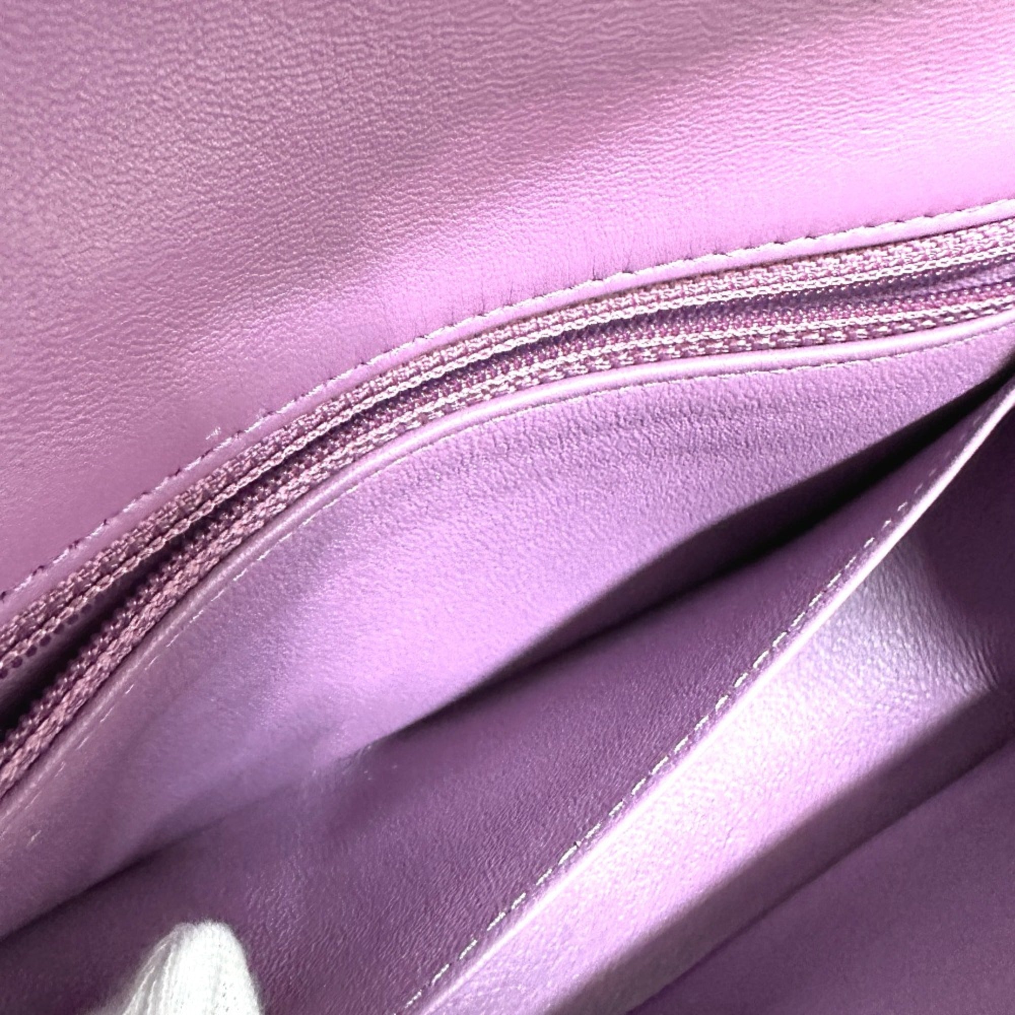 Chanel Purple Leather Shoulder Bag