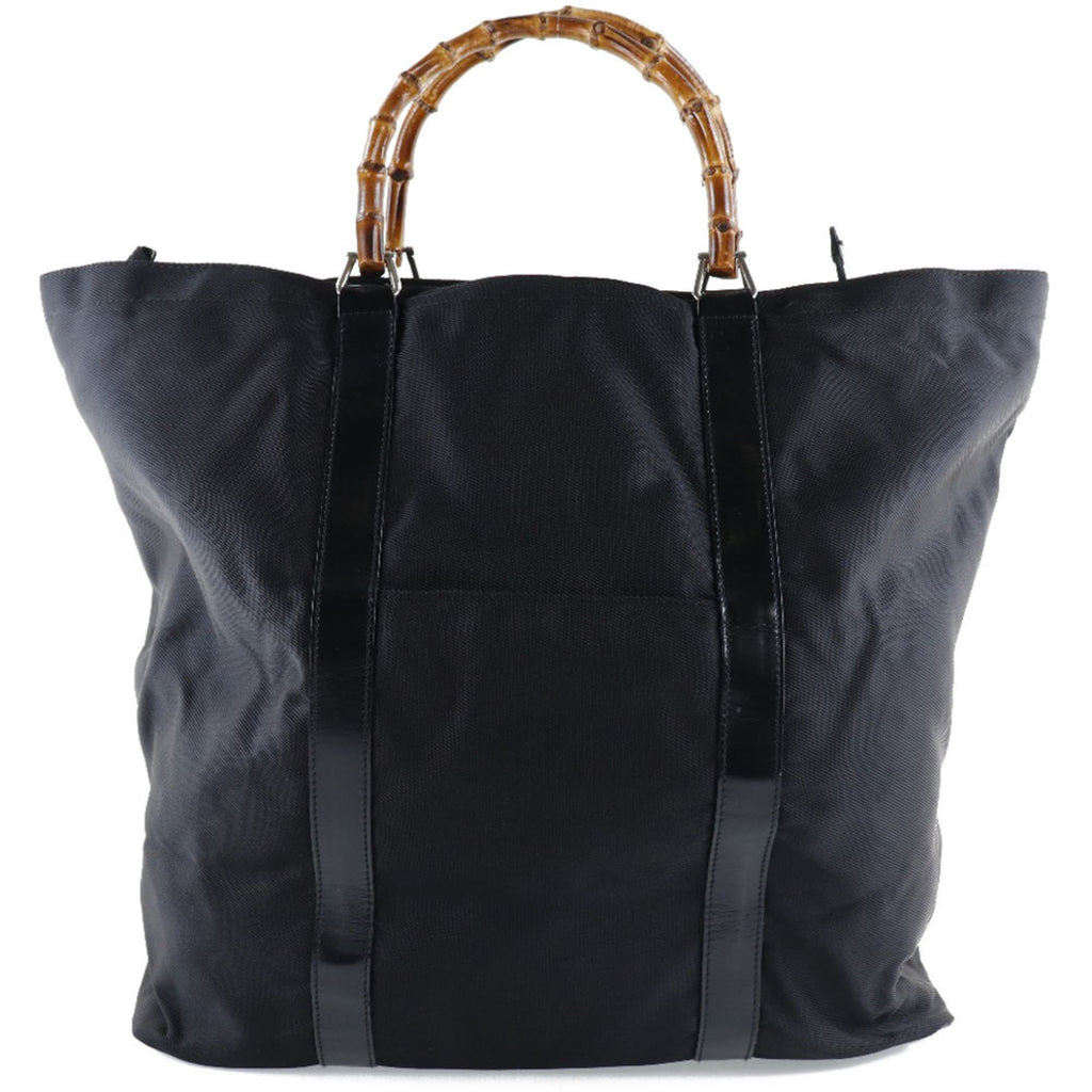 Gucci Black Brown Nylon Canvas Tote Bag (Pre-Owned)