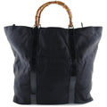 Gucci Black Brown Nylon Canvas Tote Bag (Pre-Owned)