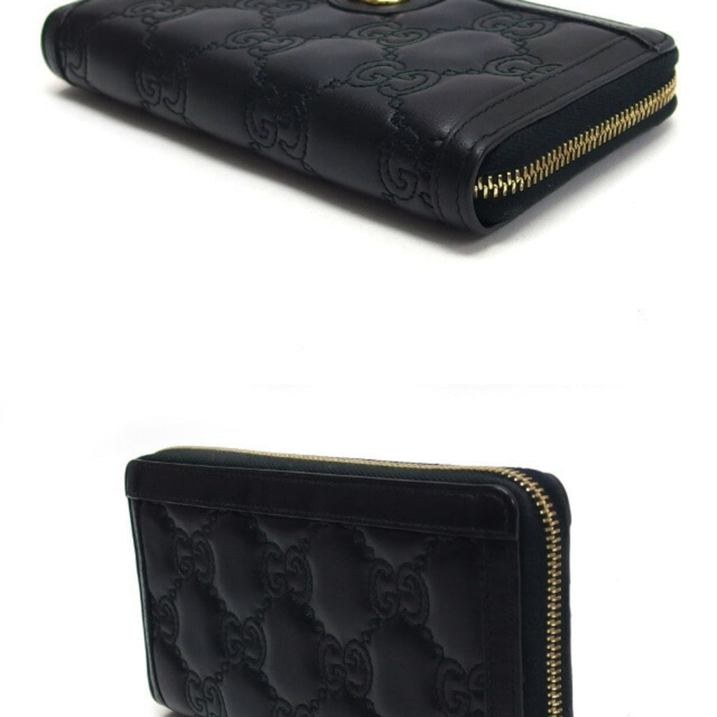 Gucci Black Leather Long Wallet (Bi-Fold) (Pre-Owned)