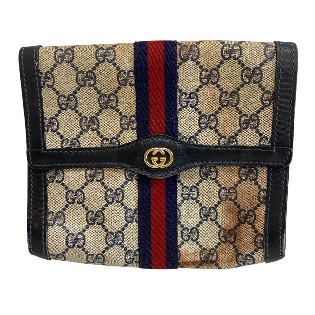 Gucci Sherry Line Black Pvc Clutch Bag Pouch (Pre-Owned)