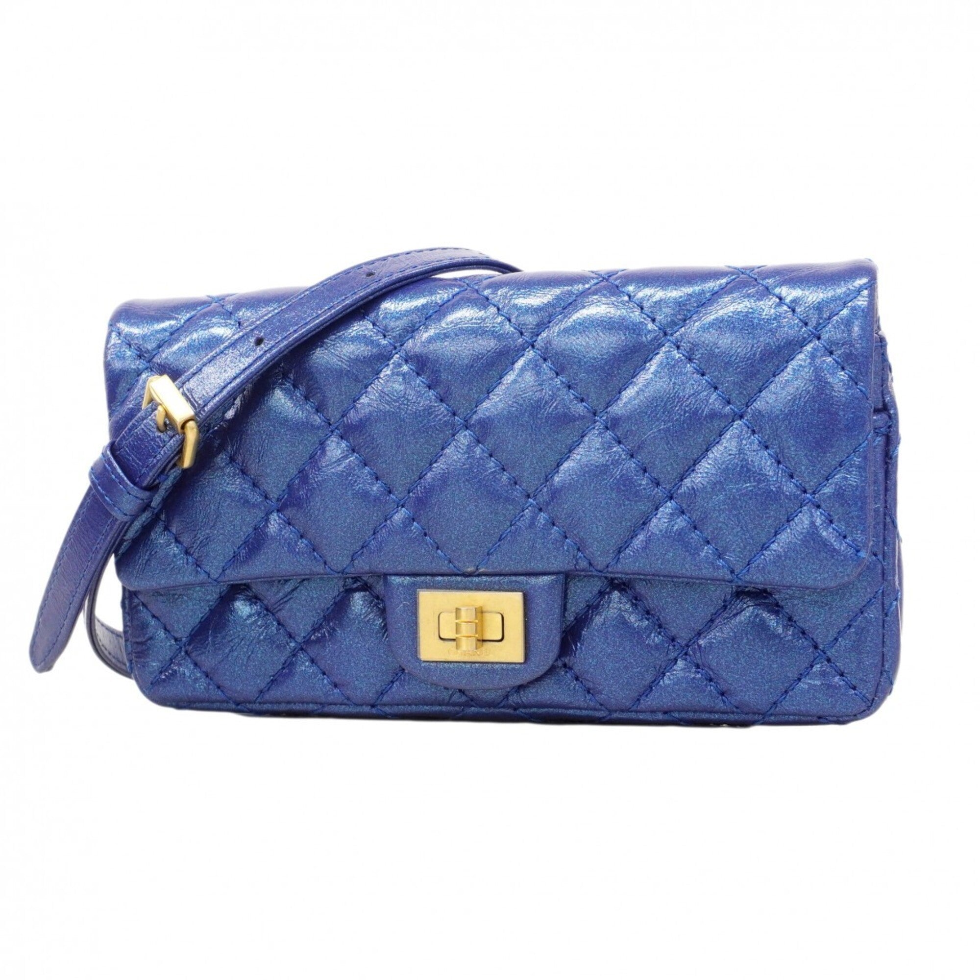 Chanel Blue Leather Shoulder Bag